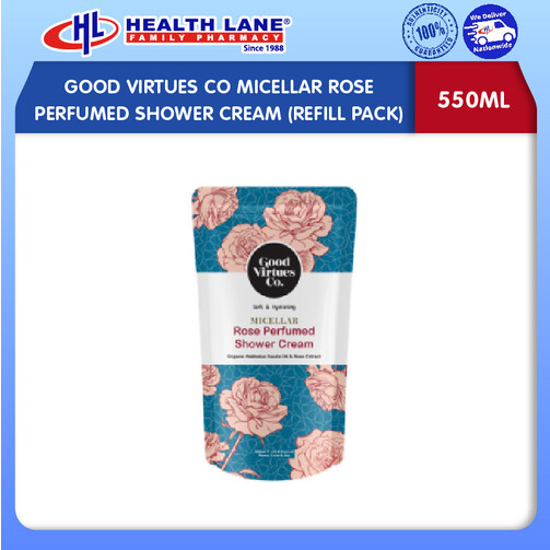GOOD VIRTUES CO MICELLAR ROSE PERFUMED SHOWER KRIM (REFILL PACK) (550ML)